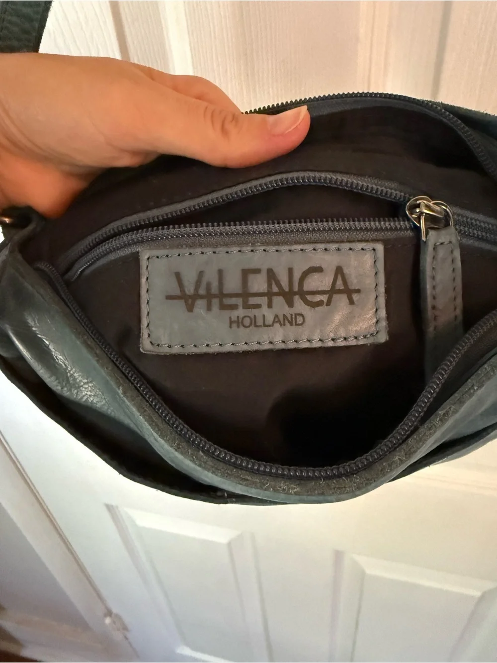 Teal Genuine Leather Crossbody Bag